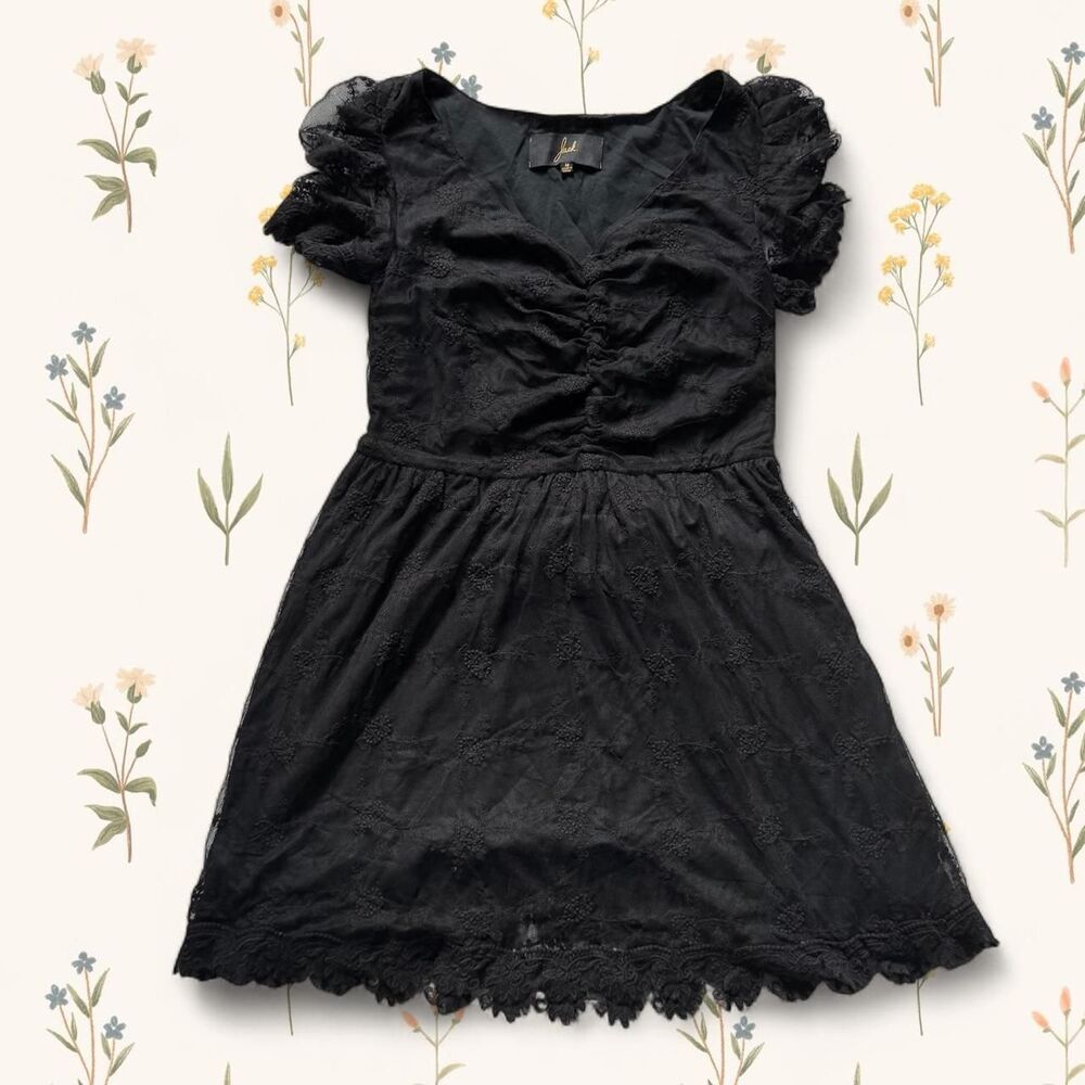 Whimsigoth Fairy Lace Homecoming Dress Black Mini Medium